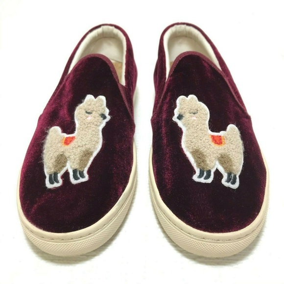 Soludos Shoes - Soludos Red Velvet Llama Slip On Sneaker Shoes